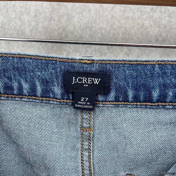 J Crew Womens Mid Rise Straight Leg Utility Crop Jean Size 27 VTG Denim Wash EUC - Picture 5 of 12